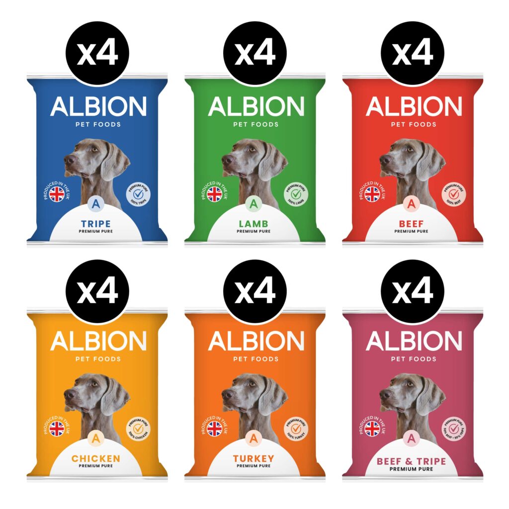 Pure Meat Starter Range by Albion Pet Foods Packaging
