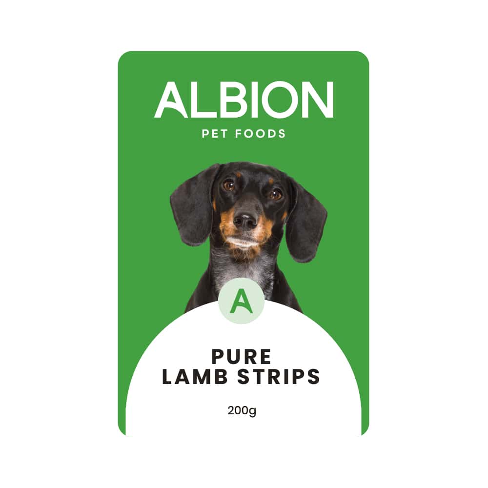 Albion pet foods pure lamb strips 200g