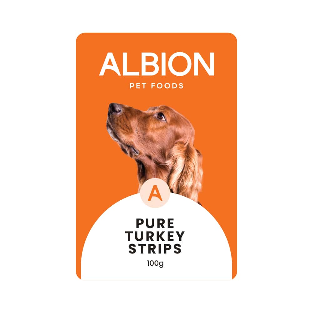 Albion pet foods pure turkey strips 100g