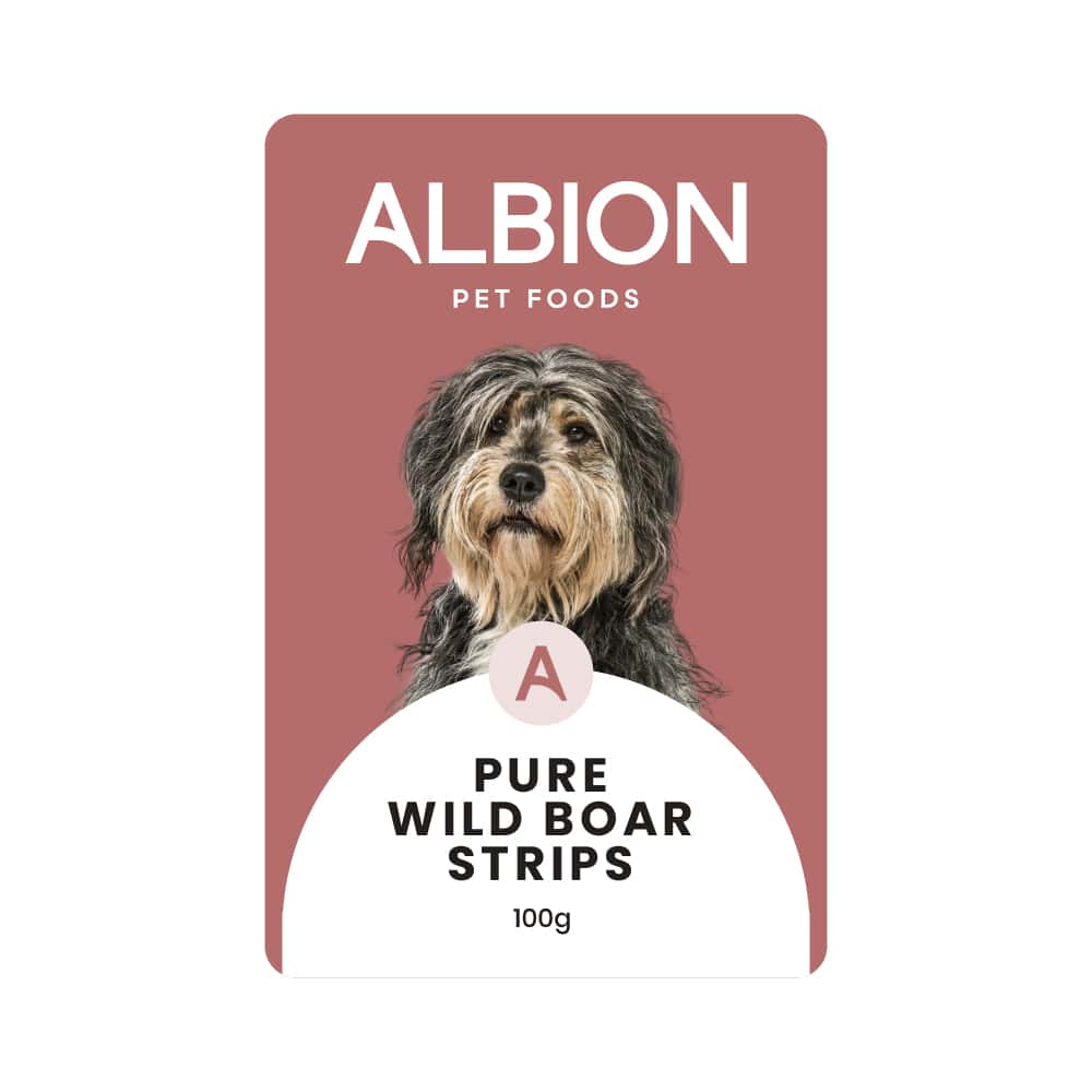 Albion pet foods pure wild boar strips 100g