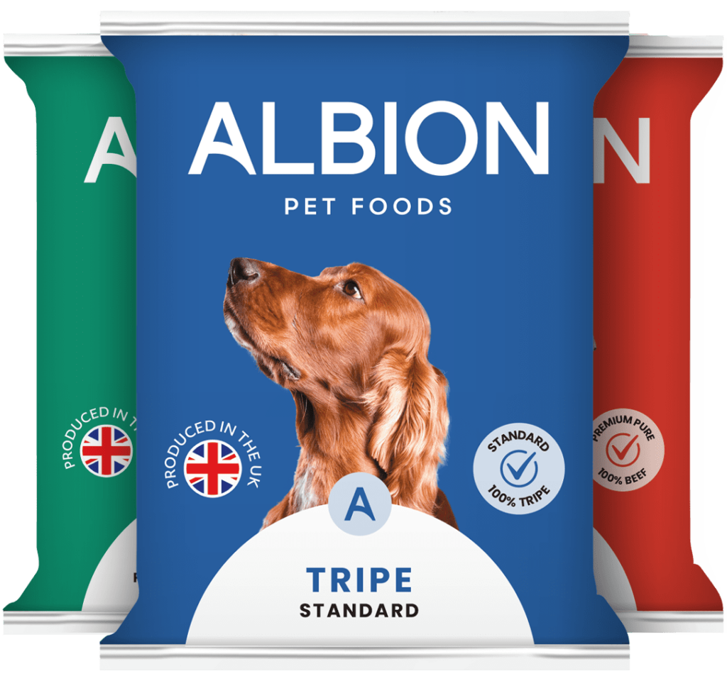 Albion Pet Foods raw product packaging