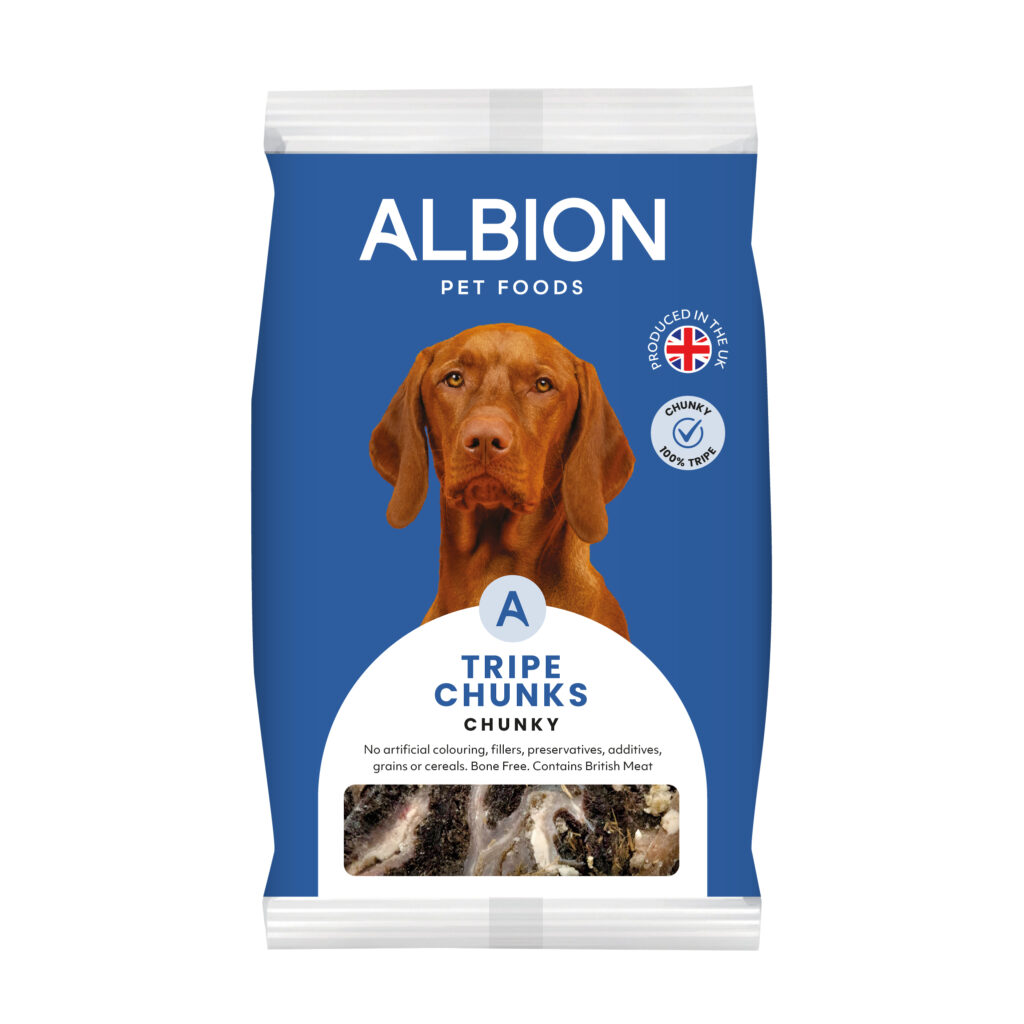 Albion Pet Foods tripe chunks chunky packaging
