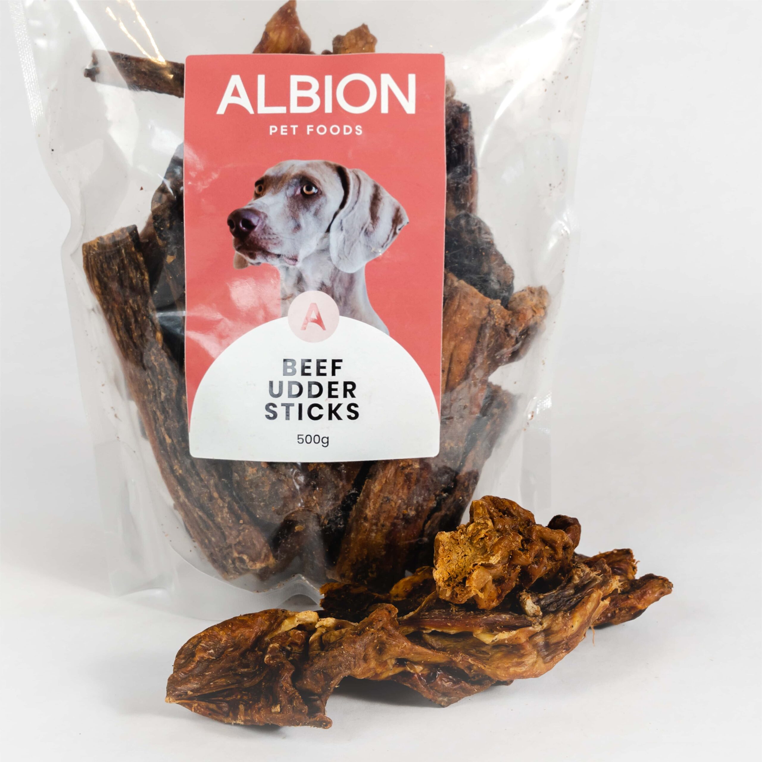 Albion Pet Foods Beef Udder Sticks 500g